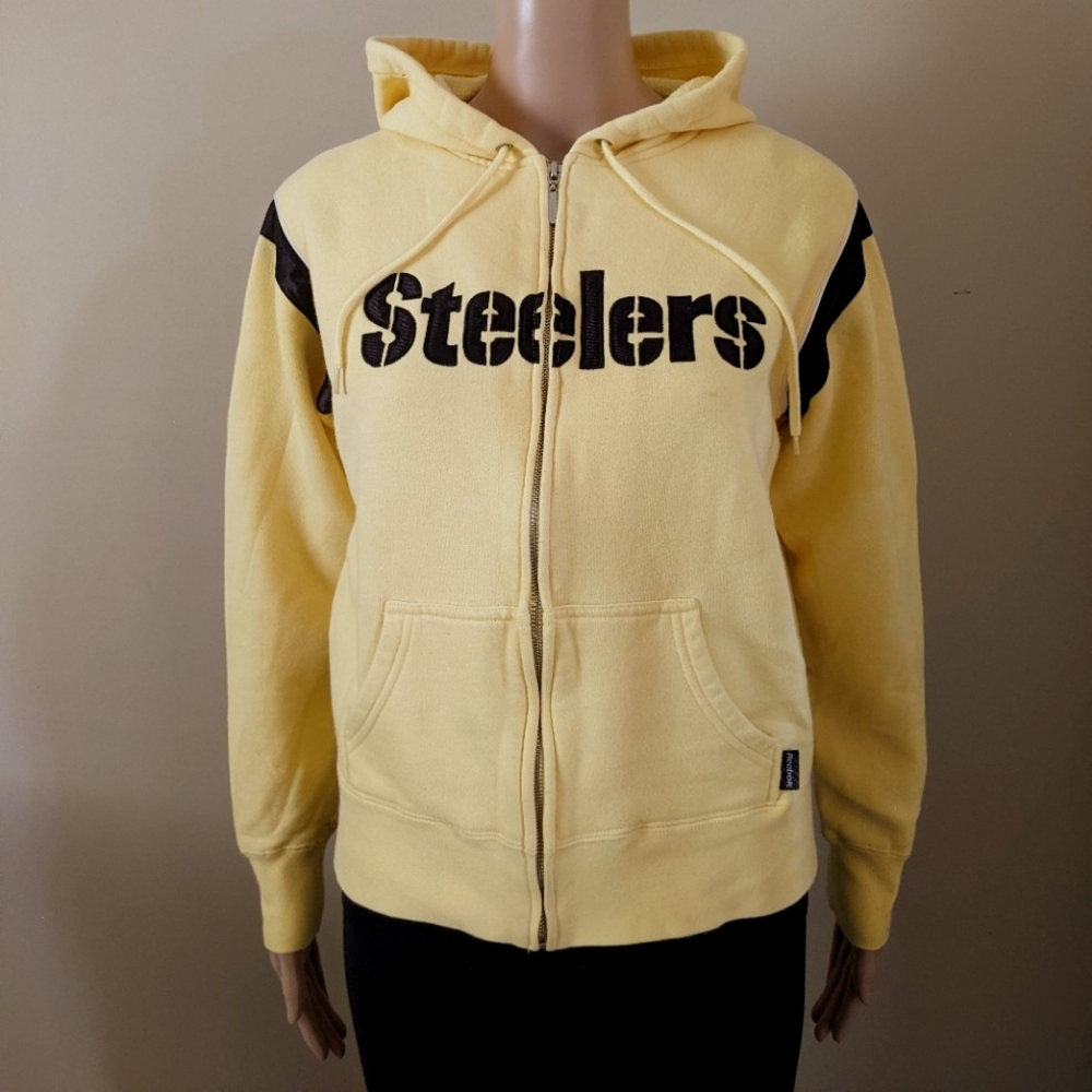 Reebok NFL Pittsburgh Steelers yellow zip up hoodie, youth medium